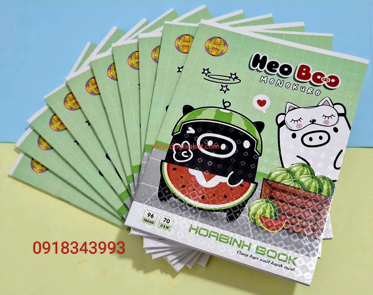 TẬP HỌC SINH HEOBOO HÒA BÌNH ĐL 70GSM 96 TRANG 