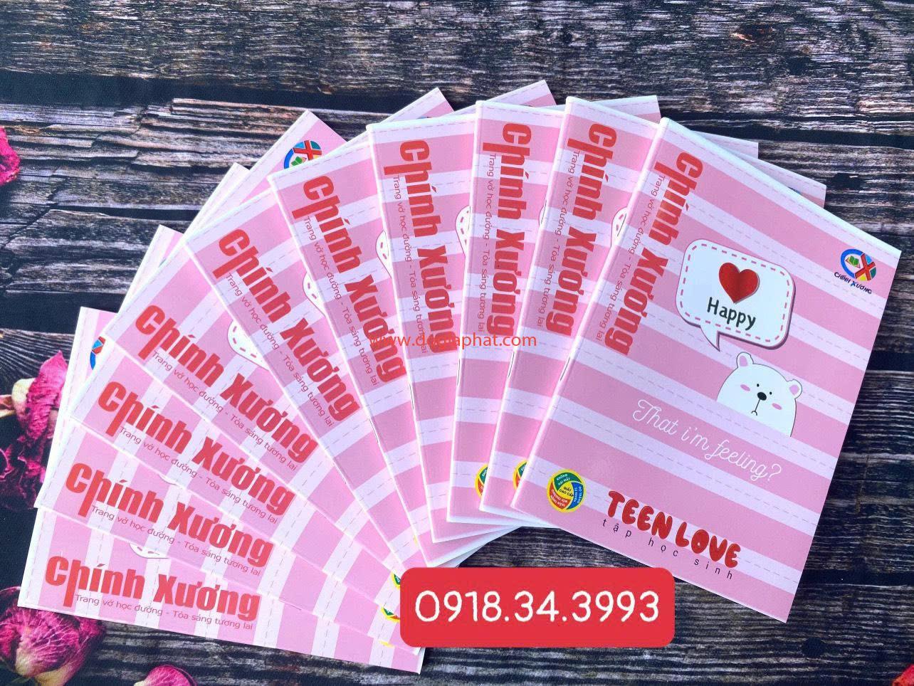 TẬP TEEN LOVE CHÍNH XƯƠNG 70GSM 96 TRANG 4 Ô + 5 Ô GIÁ SỈ 