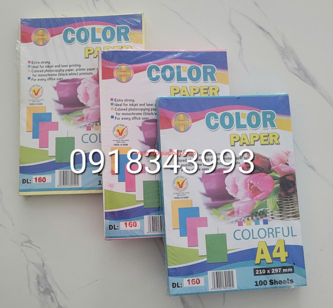 BÌA THÁI A4 160GSM (XANH BIỂN, LÁ, VÀNG, HỒNG) 